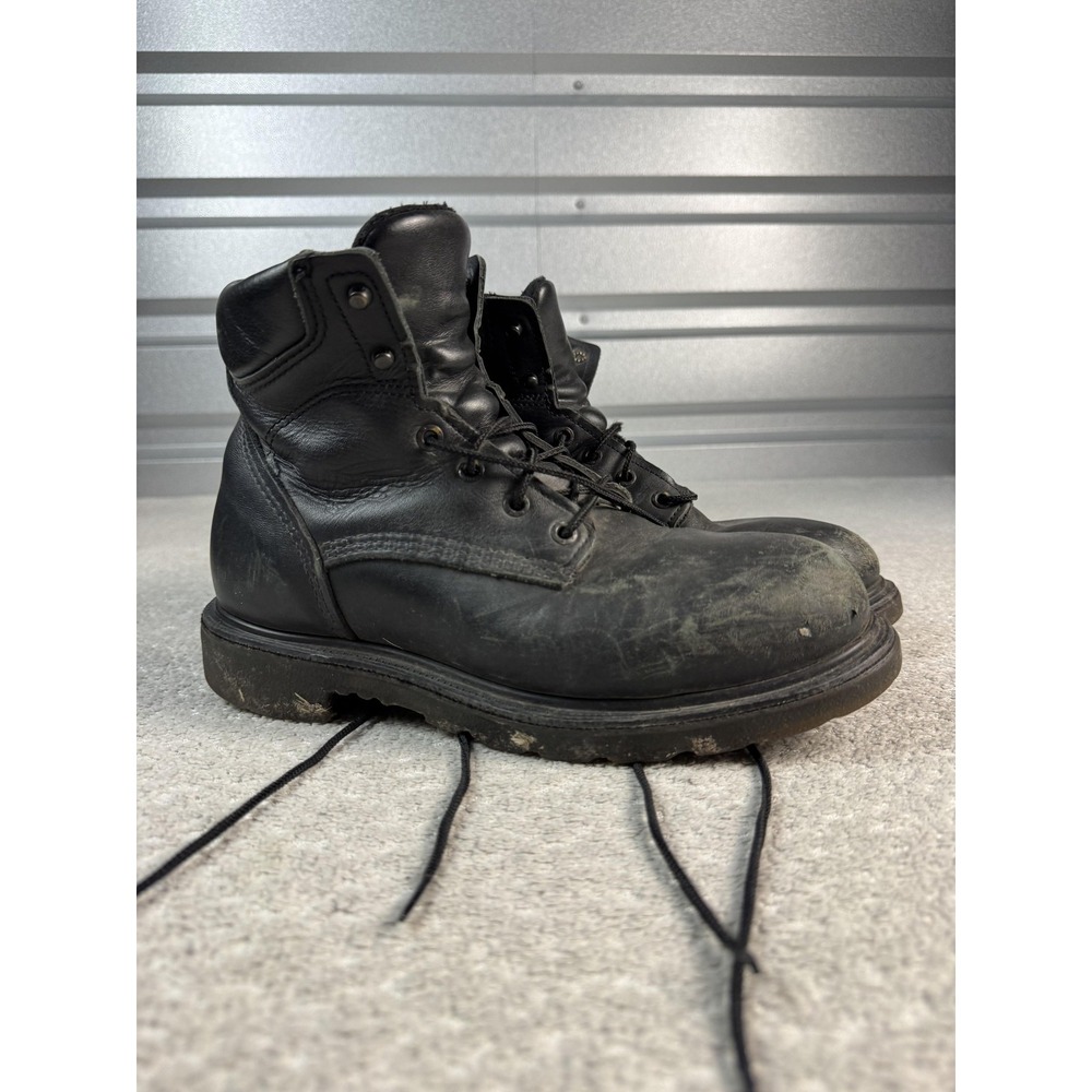 Red Wing Shoes Boots Mens Size 8D Black Leather‎ Work Combat Safety EH 607 USA